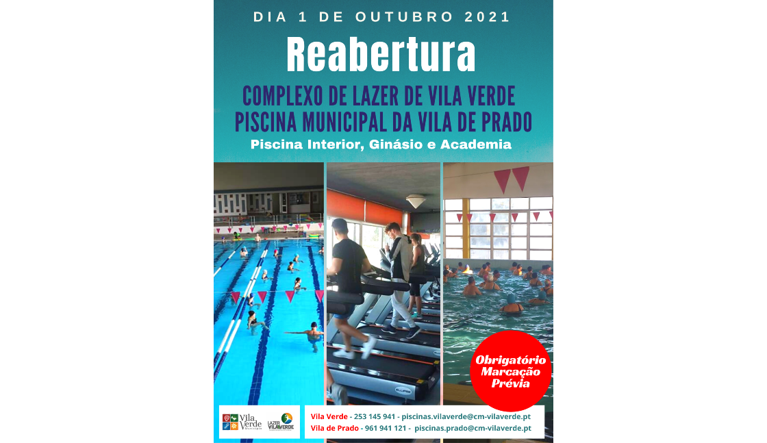 Reabertura das piscinas vila verde e Prado
