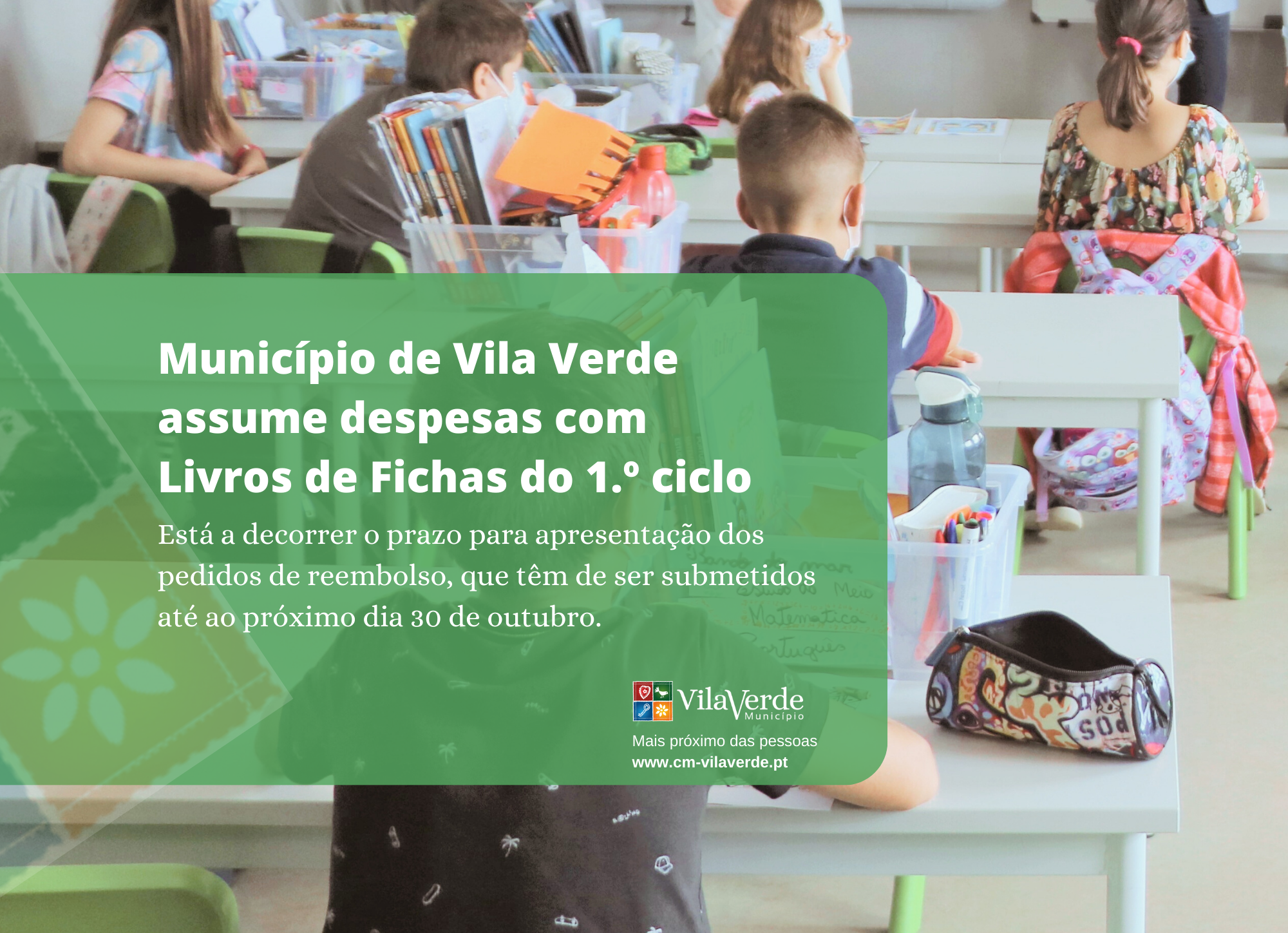 Município de Vila Verde assume despesas com Fichas de Trabalho do 1.º ciclo