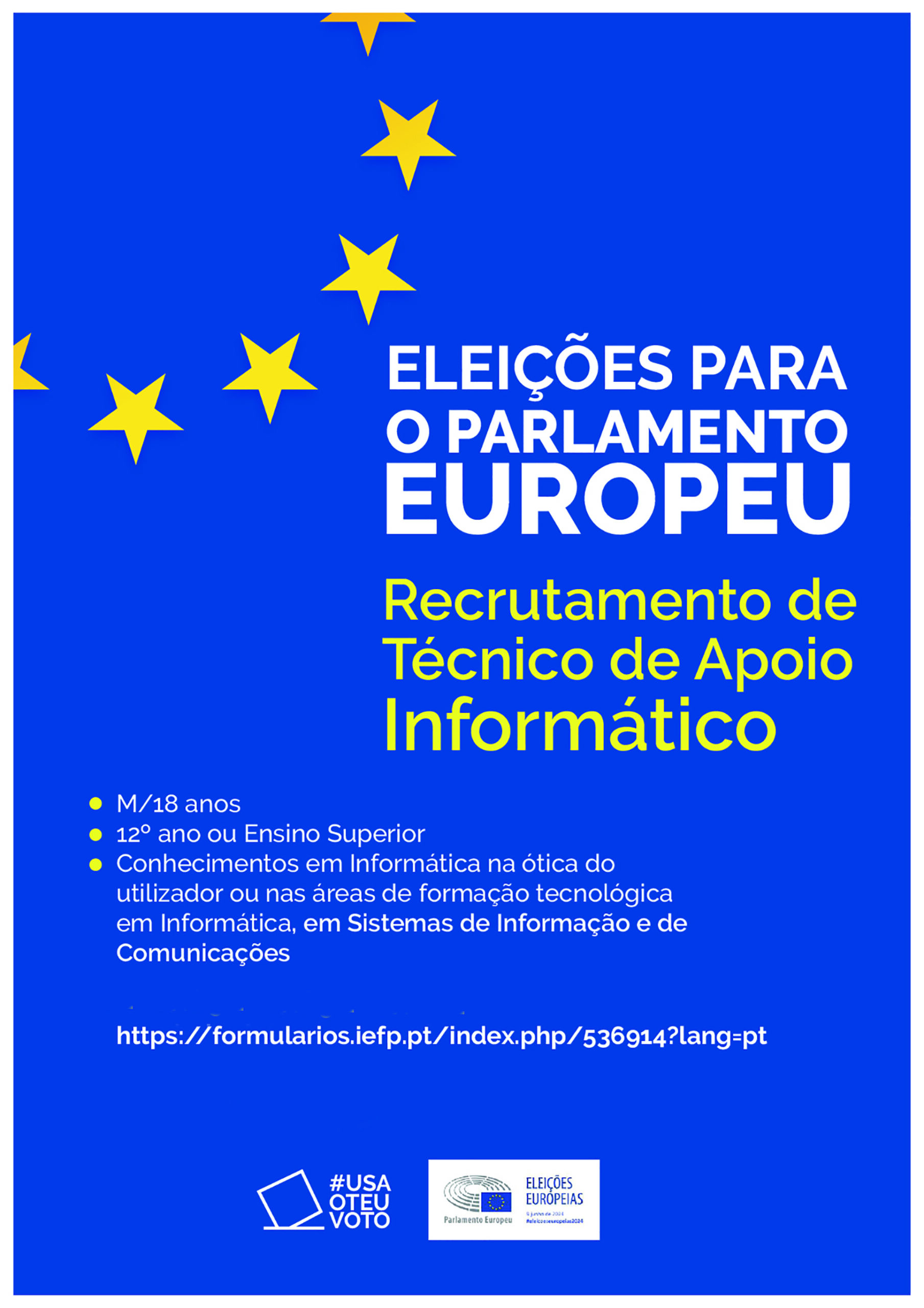 Recrutamento de Técnicos de Apoio Informático para as eleições europeias